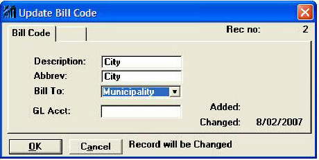 Update Bill Code