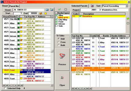 Select Parcels by Street