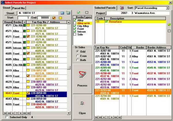 Select Parcels by Street