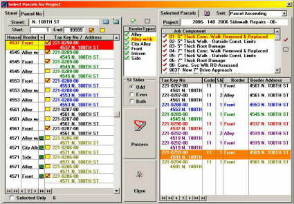 Assign Parcels to Project for Job Components
