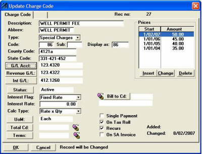Charge Codes