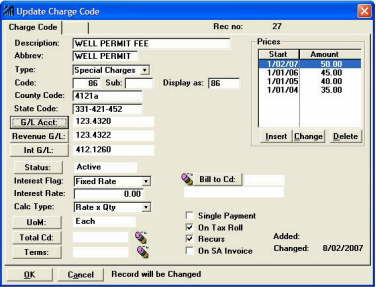 Charge Codes